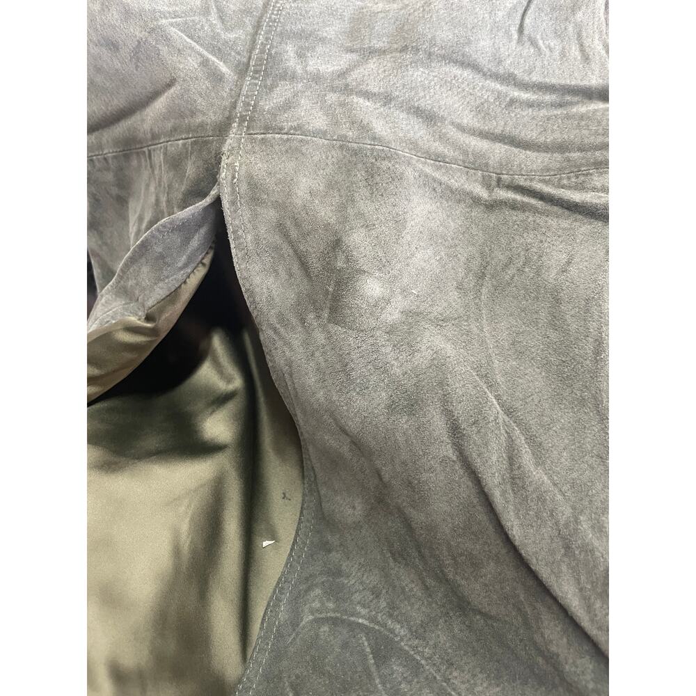 Blank NYC Skirt Womens 26 Green Leather Midi Hunter Front Slit Retro Weathered‎ - Picture 8 of 8